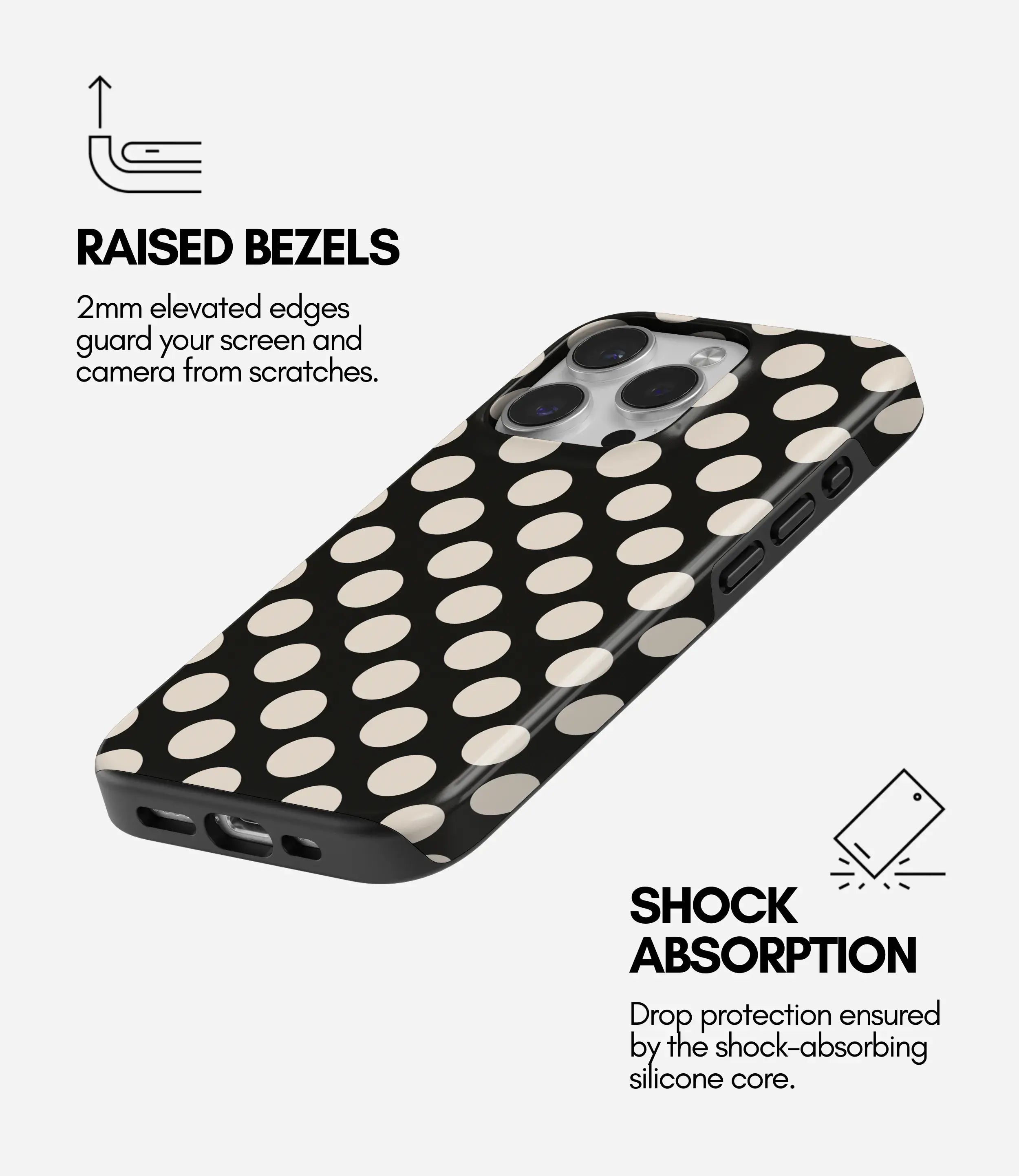 Black & White dots - Glossy Armoured Case
