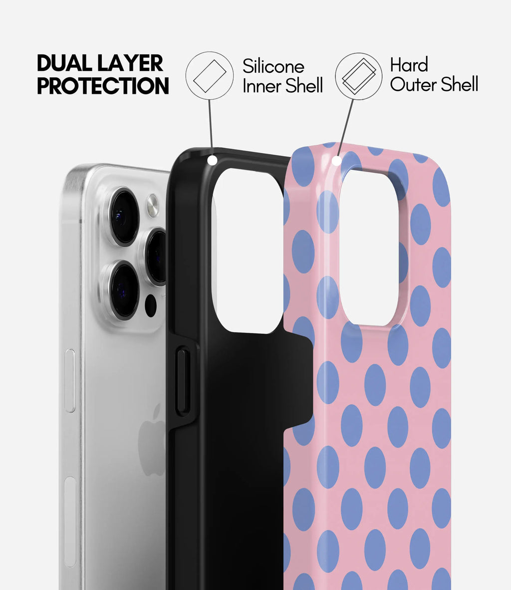 Pastel blue dots - Glossy Armoured Case