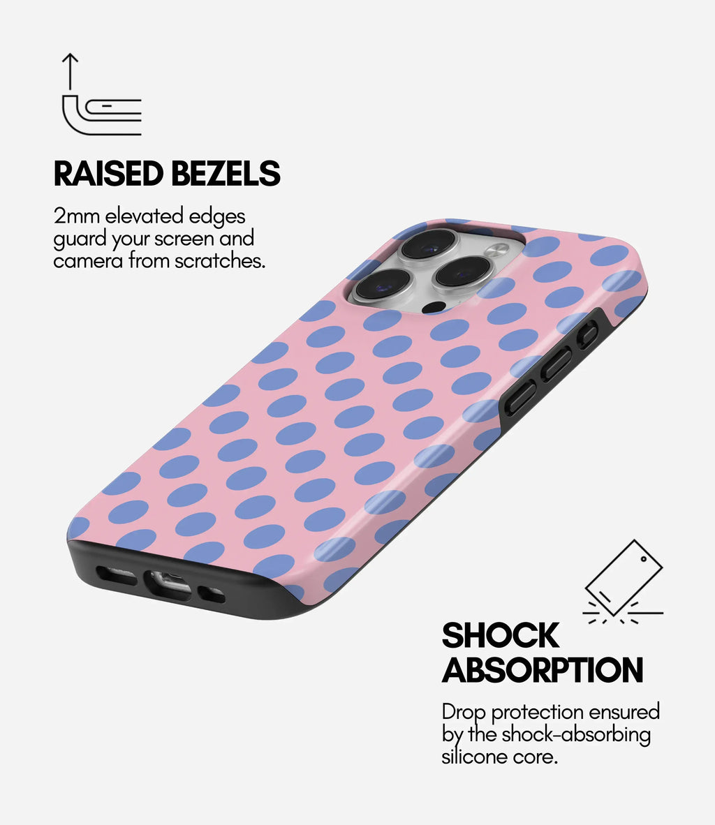 Pastel blue dots - Glossy Armoured Case