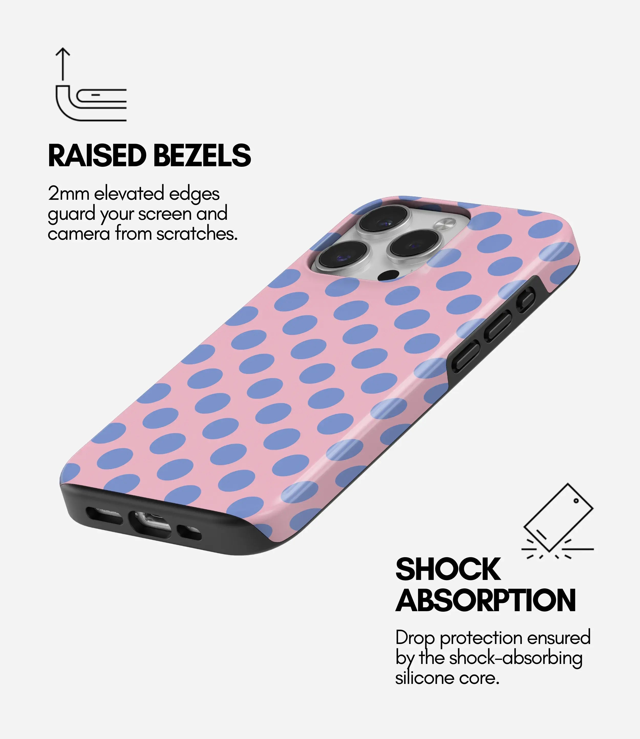 Pastel blue dots - Glossy Armoured Case