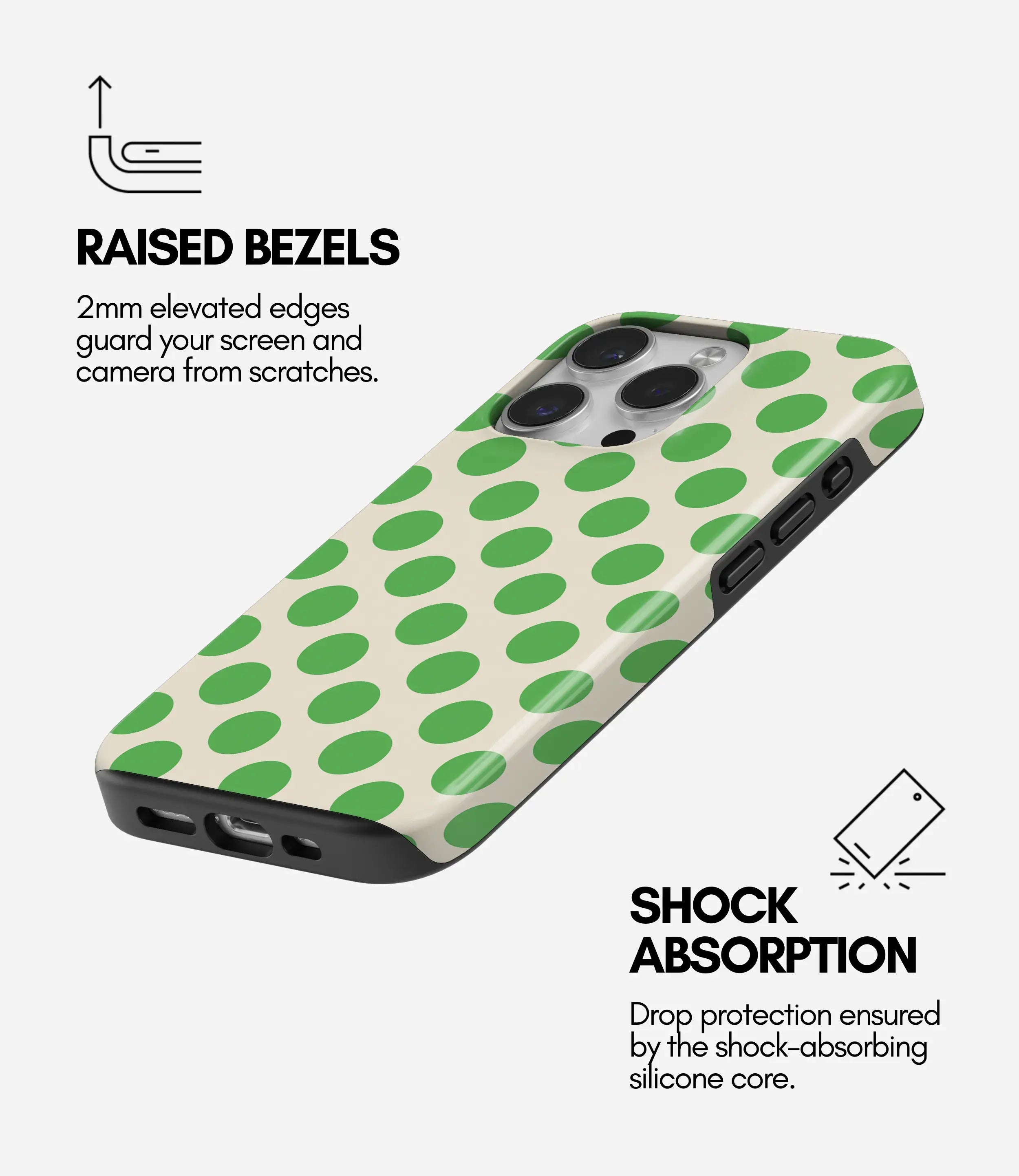 Minty dots - Glossy Armoured Case