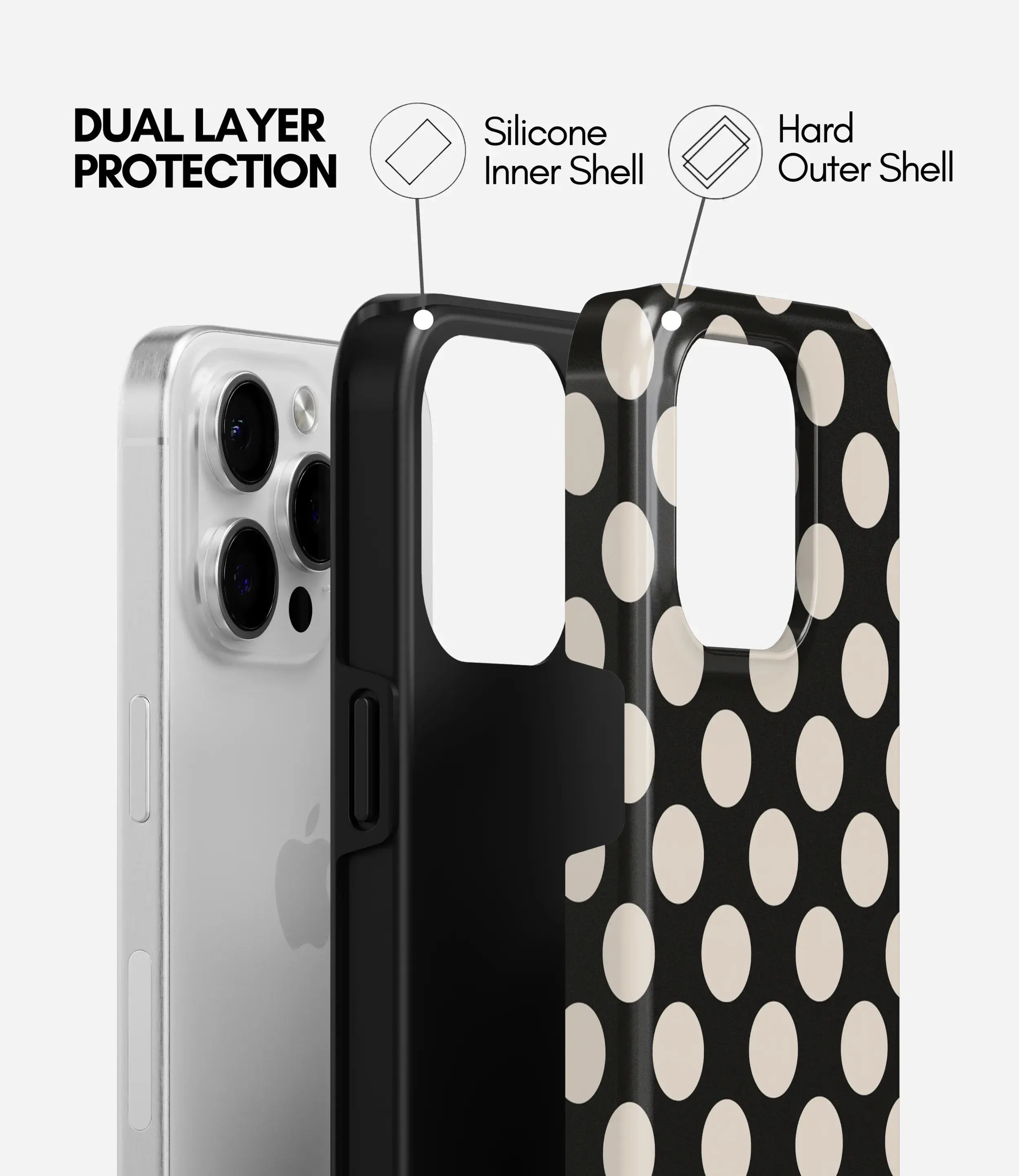 Black & White dots - Glossy Armoured Case