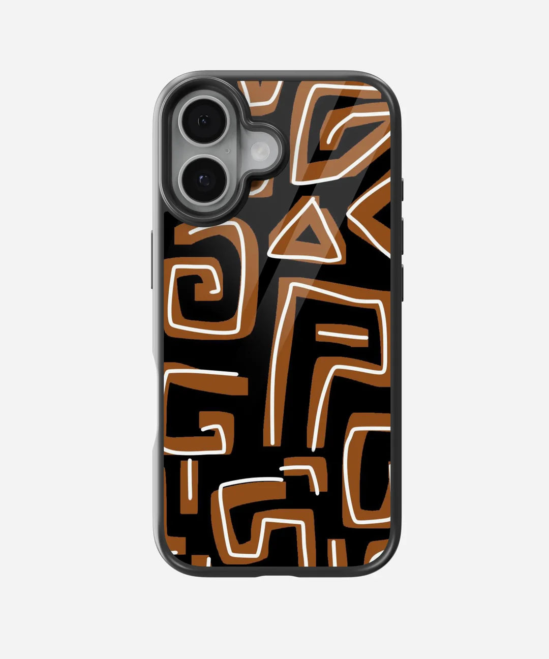 Abstract Black Brown Pattern - Glass Case