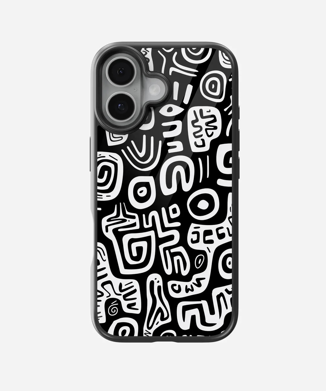 Abstract Black & White Pattern - Glass Case