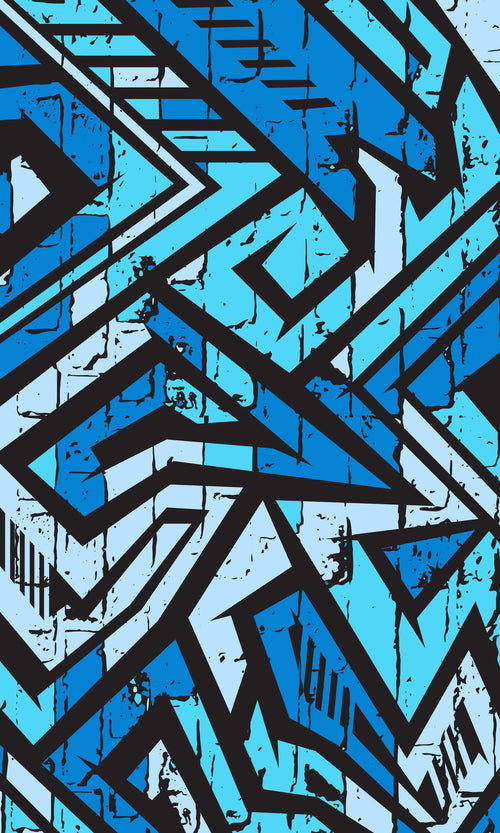 Abstract Blue Stripes Geometric Pattern - Glass Case