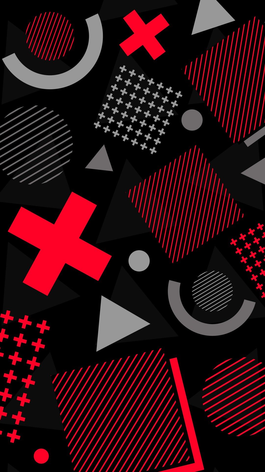 Abstract Geometric Black Red Pattern - Glass Case