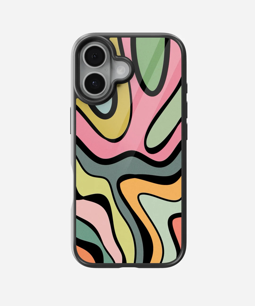 Abstract Grunge Waves - Glass Case