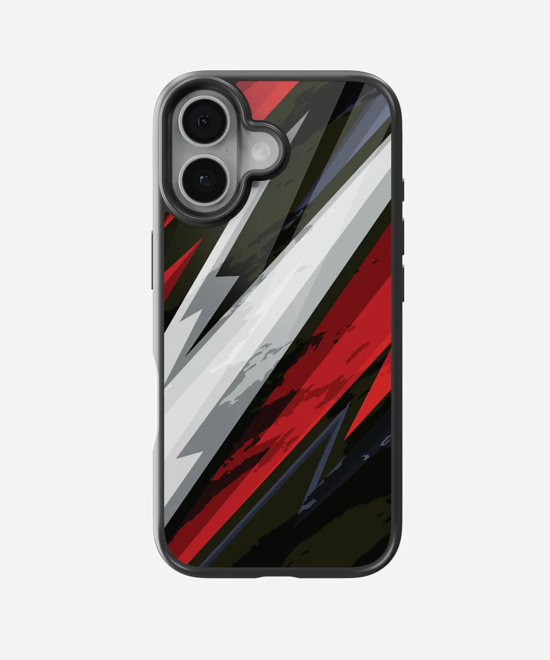 Abstract Red Black Geometric Pattern - Glass Case