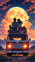 Couple on Van - Glass Case