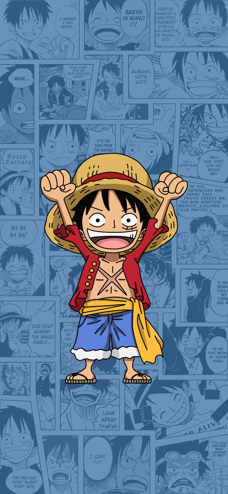 Luffy Comic Blue - Glass Case