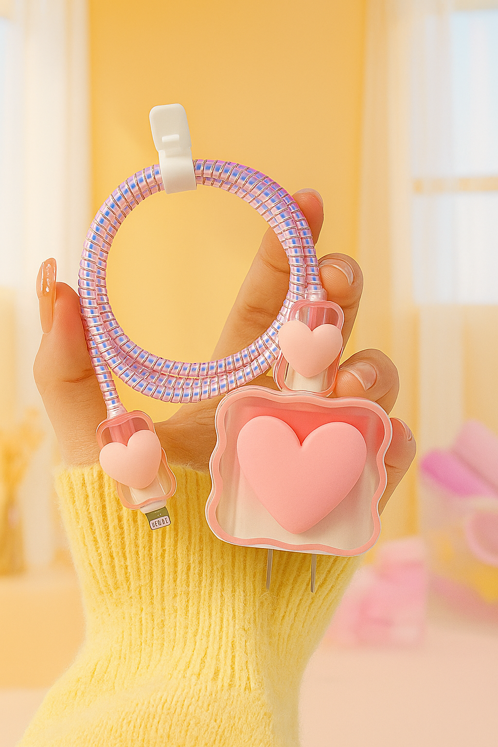 Pink Heart Charger Case Cover